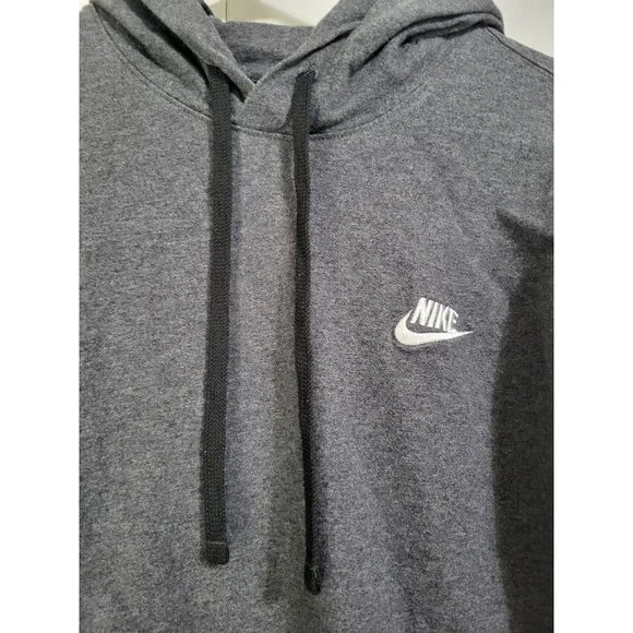 Nike Sportswear Club Pullover Hooded Shirt Gray Men's SZ M BV2746 *flaw - Picture 3 of 9